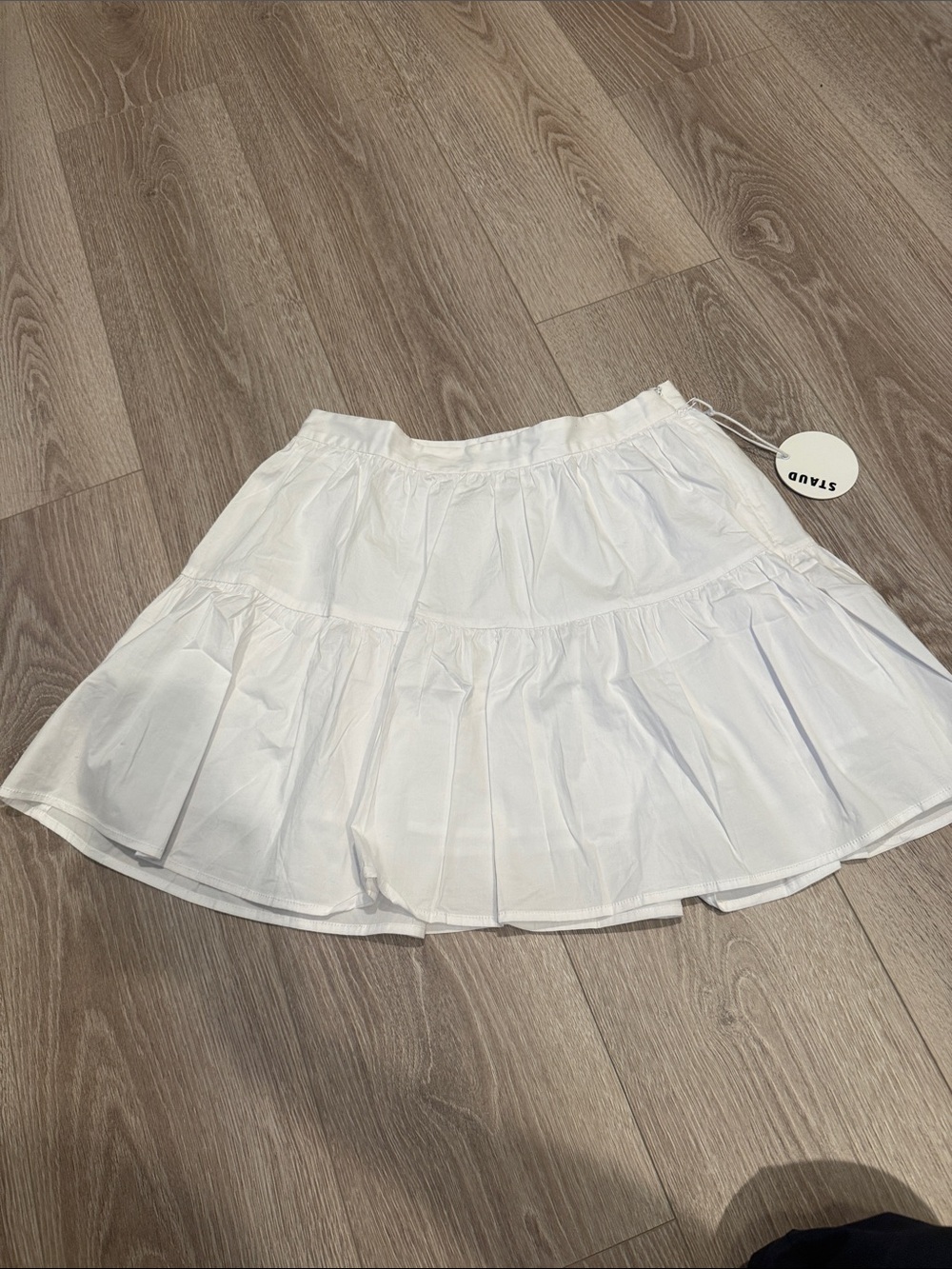 BNwT STAUD‎ Sea Mini Skirt Tiered White Size 8 - Picture 4 of 4